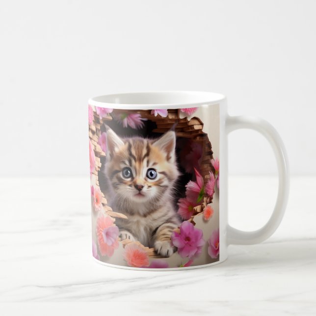 Taza De Café Caneca 3D Gato (Derecha)