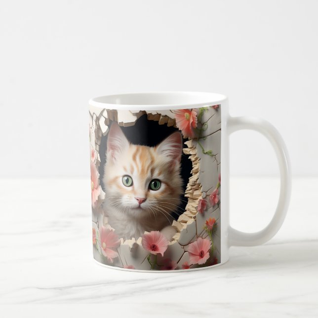 Taza De Café Caneca 3D Gato (Derecha)