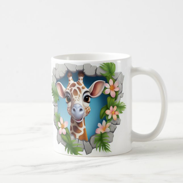 Taza De Café Caneca 3D Girafa (Derecha)