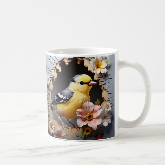 Taza De Café Caneca 3D Pássaro (Derecha)