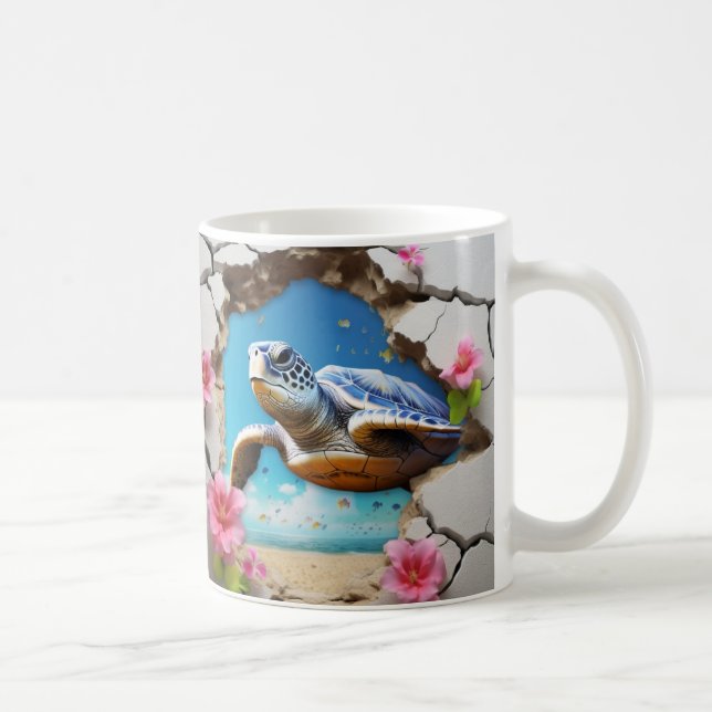 Taza De Café Caneca 3D Tartaruga (Derecha)