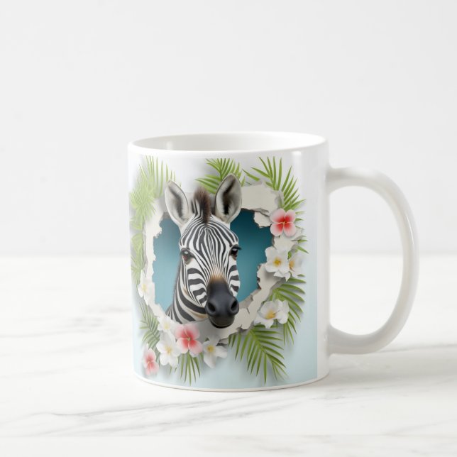 Taza De Café Caneca 3D Zebra (Derecha)