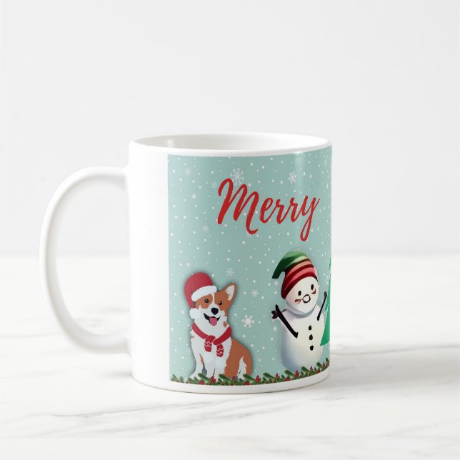 Taza De Café Caneca branca brilhante-Natal (Izquierda)