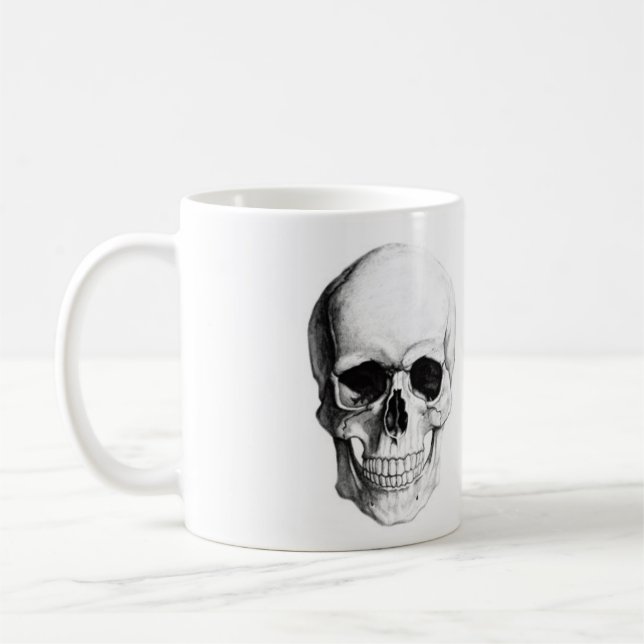 Taza De Café Caneca Caveira c/ nome personalizad 325ml clássica (Izquierda)