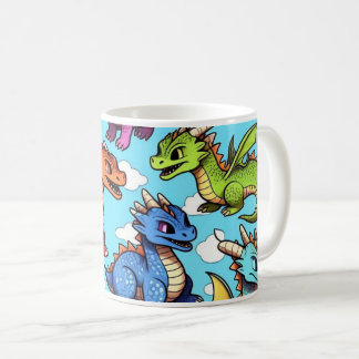 Taza De Café Caneca com desenho de vários dragões