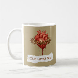 Taza De Café Caneca com Frase Motivacional "Jesus Ama Você"