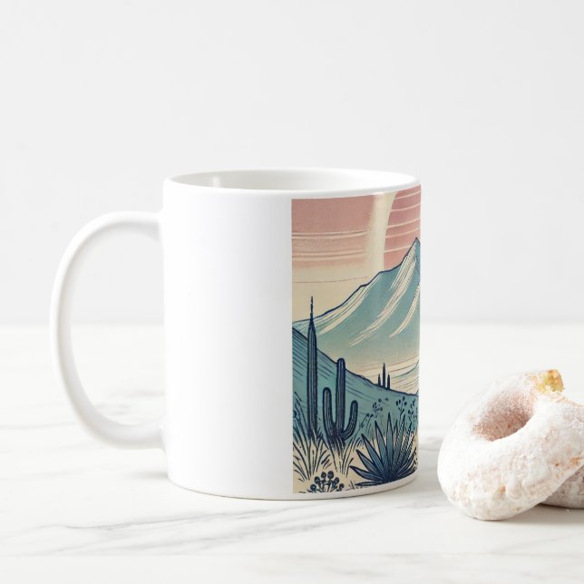 Taza De Café Caneca com imagem de paisagem (Con donut)