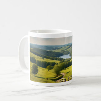 Taza De Café Caneca com paisagem e lago ao fundo