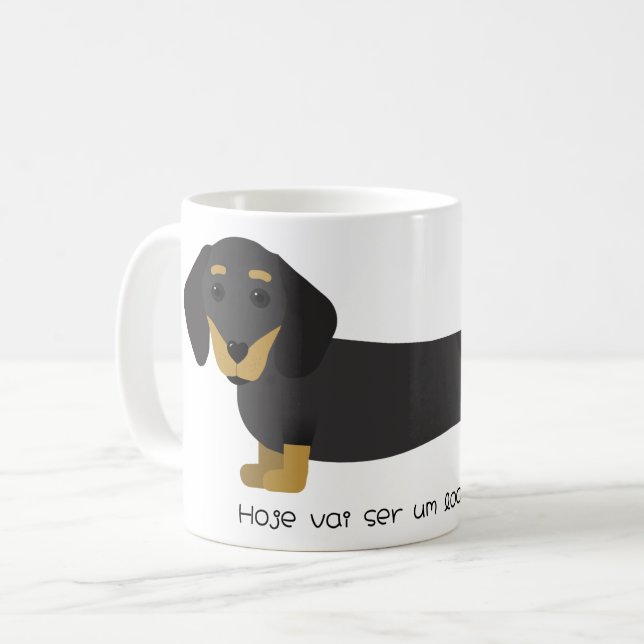 Taza De Café Caneca Dachshund-Longo Dia (Anverso izquierdo)