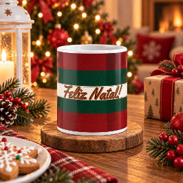 Taza De Café Caneca de Natal Xadrez Clássico com Poinsettia