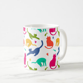 Taza De Café Caneca Estampada Com Gatos - Colorida 