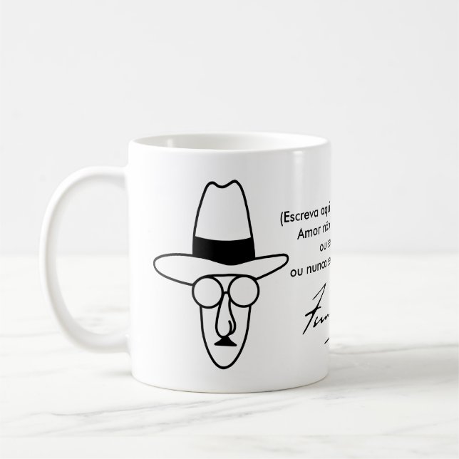 Taza De Café Caneca Fernando Pessoa - personalizável (Izquierda)