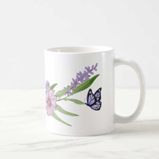 Taza De Café Caneca Flores e Borboletas (Derecha)