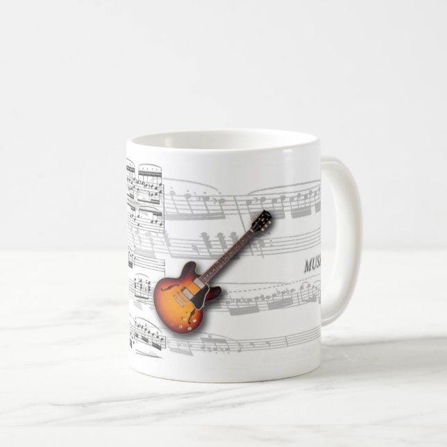 Taza De Café Caneca Guitarra Musica (Anverso derecho)