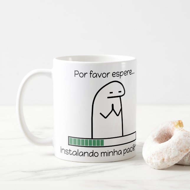 Taza De Café Caneca - Instalando minha paciência (Con donut)
