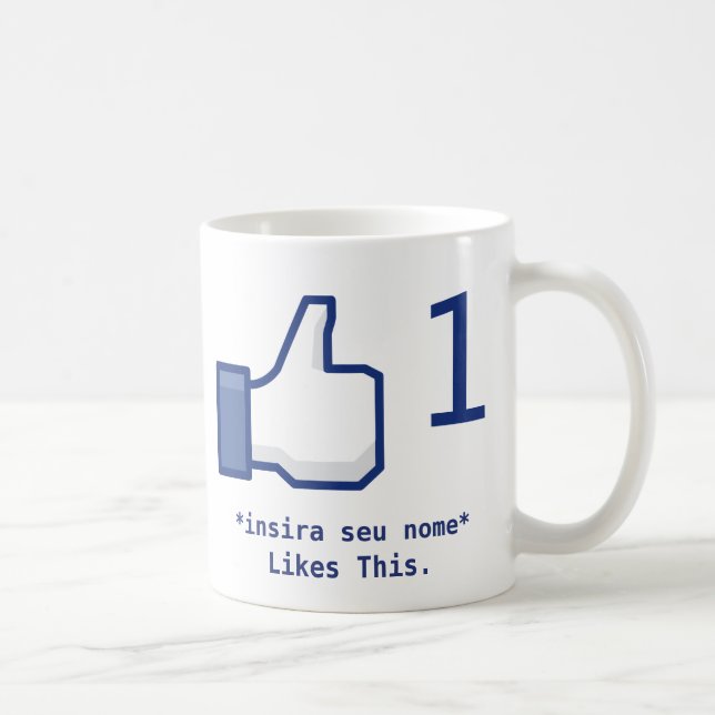 Taza De Café Caneca "Likes This" Facebook (Personalizável) (Derecha)