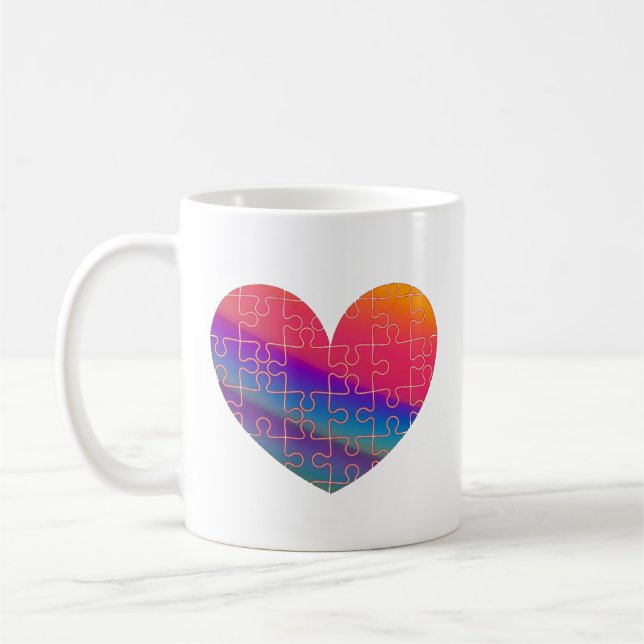 Taza De Café Caneca (Mug) Quebra-Cabeça do Nosso Coração (Izquierda)