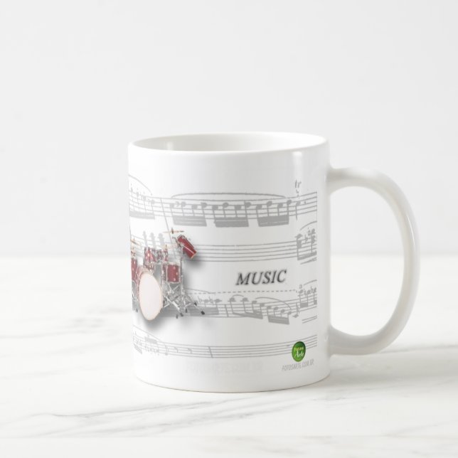 Taza De Café Caneca partitura e bateria (Derecha)