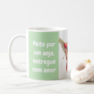 Taza De Café caneca personalizada anjo cupido com coração