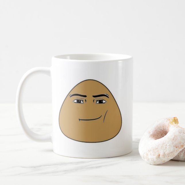 Taza De Café caneca pou com rosto de homem (Con donut)