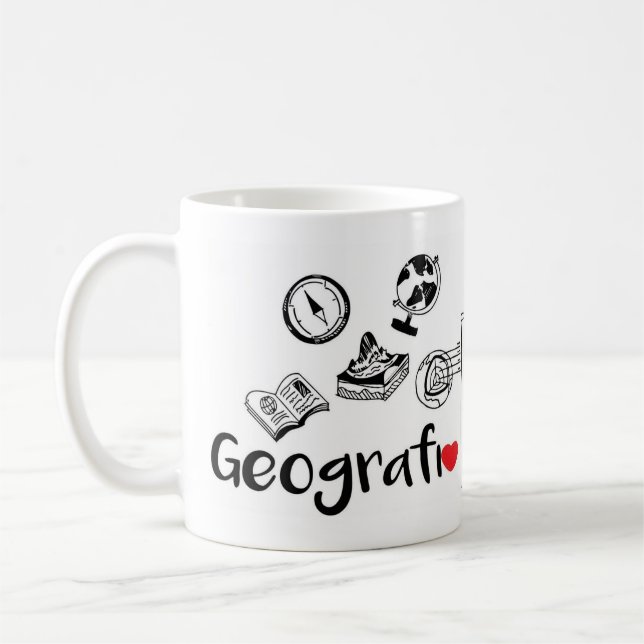 Taza De Café Caneca Profissão Geografia 325ml (Izquierda)