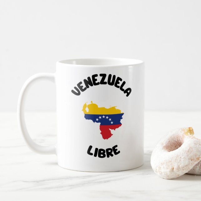 Taza De Café Caneca Venezuela Libre (Con donut)