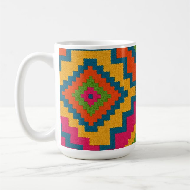 TAZA DE CAFÉ CANECAS CORES GEOMÉTRICO  (Izquierda)