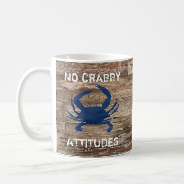 Taza De Café Cangrejo Azul No Actitudes De Crabby Café Mug (Izquierda)