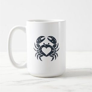 Taza De Café Cangrejo celeste de cáncer con corazón