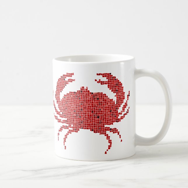 Taza De Café Cangrejo del mosaico (Derecha)