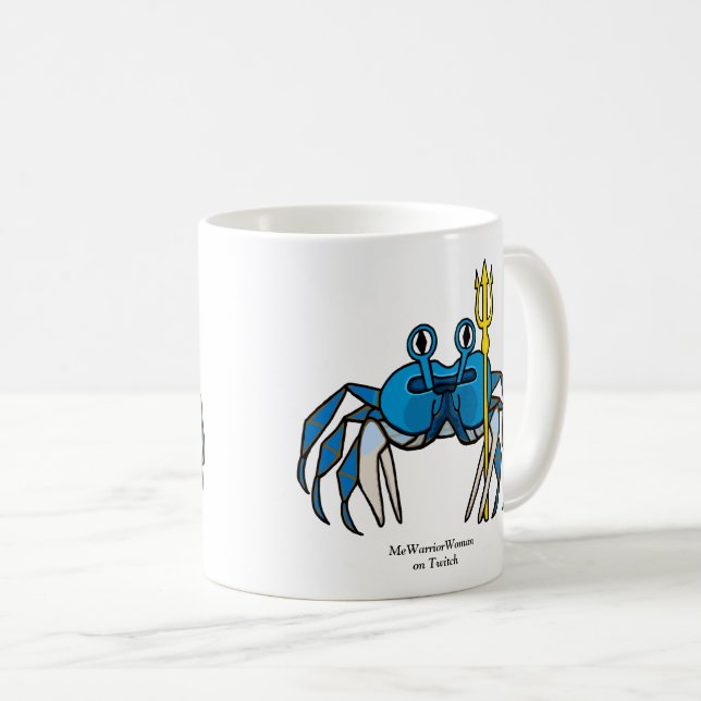 Taza De Café Cangrejo guerrero azul, mujer guerrera en Twiter (Anverso derecho)