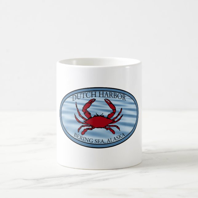 Taza De Café Cangrejo holandés del puerto que pesca el azul (Centro)