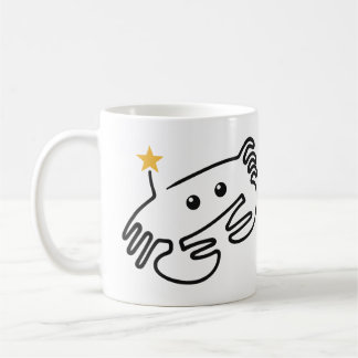Taza De Café Cangrejo Lindo Arte de Una Línea con Corazón Rojo