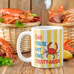 Taza De Café Cangrejo Padre Divertido Crustáceo Amalfi Franja A