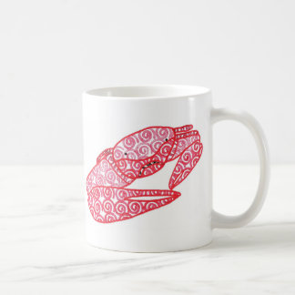 Taza De Café Cangrejo Remolino Rojo, Pintura abstracta de cangr
