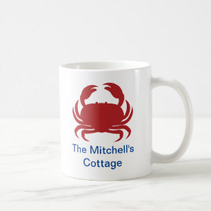 Taza De Café Cangrejo Rojo con Nombre Náutico Costa Playa
