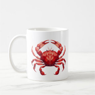 Taza De Café Cangrejo rojo de vidrio manchado