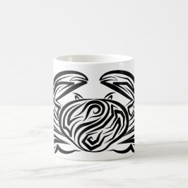 Taza De Café Cangrejo tribal blanco y negro