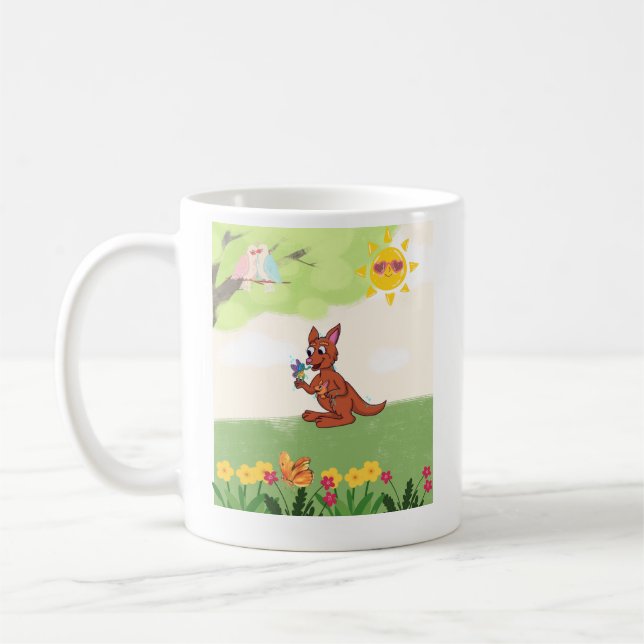 Taza De Café Canguro feliz en el bosque (Izquierda)