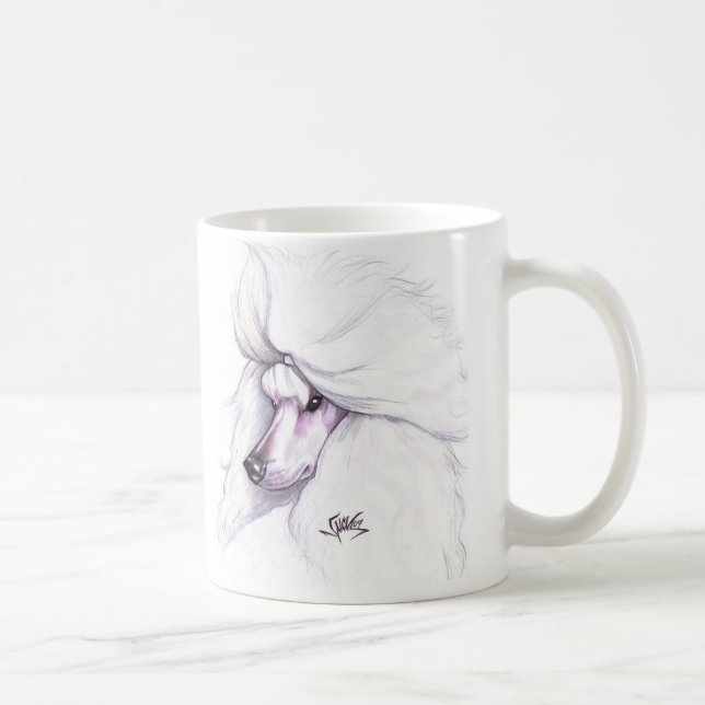 Taza De Café Caniche estándar blanco (Derecha)