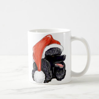 Taza De Café Caniche estándar negro del navidad