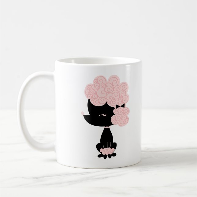 Taza De Café Caniche francés de dibujos animados (Izquierda)
