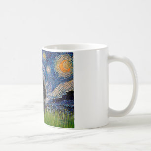 Taza De Café Caniche (negro 1) - Noche estrellada