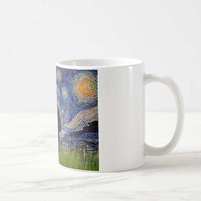 Taza De Café Caniche (negro 1) - Noche estrellada (Derecha)