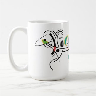 Taza De Café Canine Dog Resumen de arte retro moderno