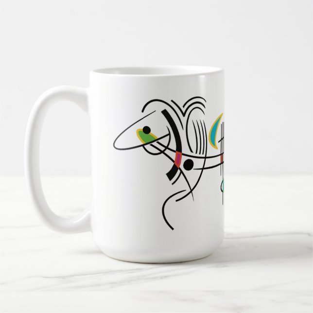 Taza De Café Canine Dog Resumen de arte retro moderno (Izquierda)