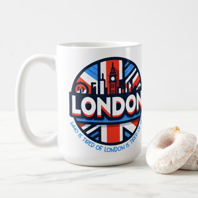 Taza De Café Cansado de Londres (Con donut)