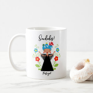Taza De Café Cantante de fado con barcos de caravanas portugues