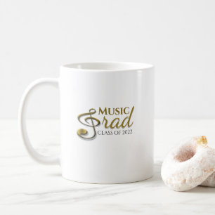 Taza De Café Cantante de graduación Music Grad Gold Treble Clef