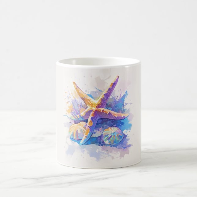 Taza De Café Canto acuático Starfish Beach Mug (Centro)
